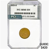 1912-S Wheat Cent PCI MS63 BN
