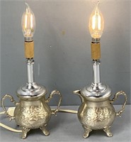 2 Silverplate Table Lamps
