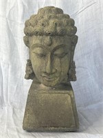 Vintage cement 2 piece Buddha head statue