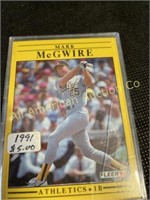 1991 Fleer Mark McGwire card