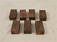 7 Solid Copper Blocks