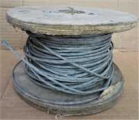 WINCH/PULLEY CABLE LINE ON SMALL WOOD SPOOL