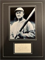 Ty Cobb Custom Matted Autograph Display