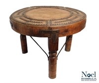Antique Indonesian Wagon Wheel Side Table