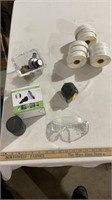 Number labels, safety glasses, gas regulator (