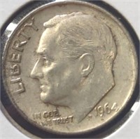 Silver 1964 Roosevelt dime