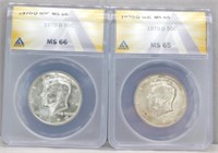 1970-D Kennedy Half in MS 65 ANACS and 1970-D