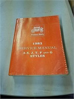 Fisher body 1983 service manual a-x, J, t, f&g