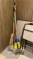Dust mops, broom and 4 foot yardstick