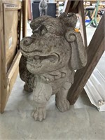 Concrete oriental Foo dog statue