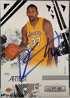 Lakers Ron Artest Signed Card with COA