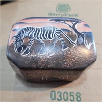Zawadee Soapstone Zebra Box