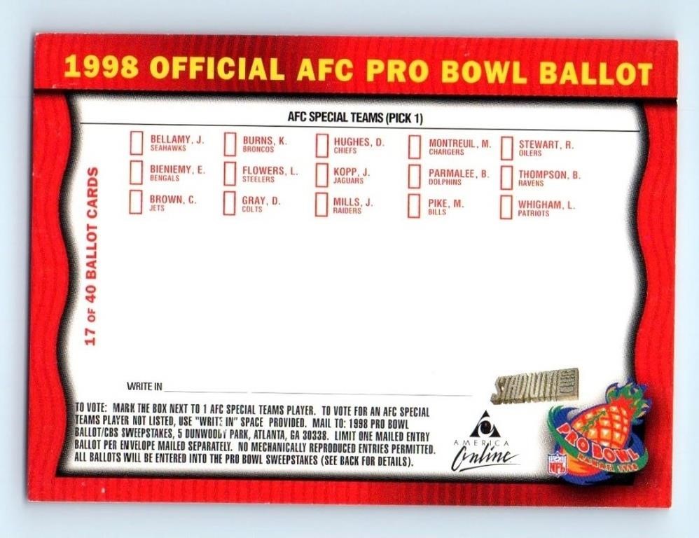 AFC Pro Bowl Ballot NFL