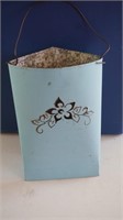 Teal Metal Hanging Wall Decor Planter