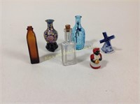 Lot of Small Glass Bottles & Other Items