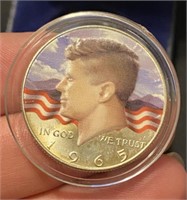 1965 40% Silver Kennedy Colorized Half Dollar