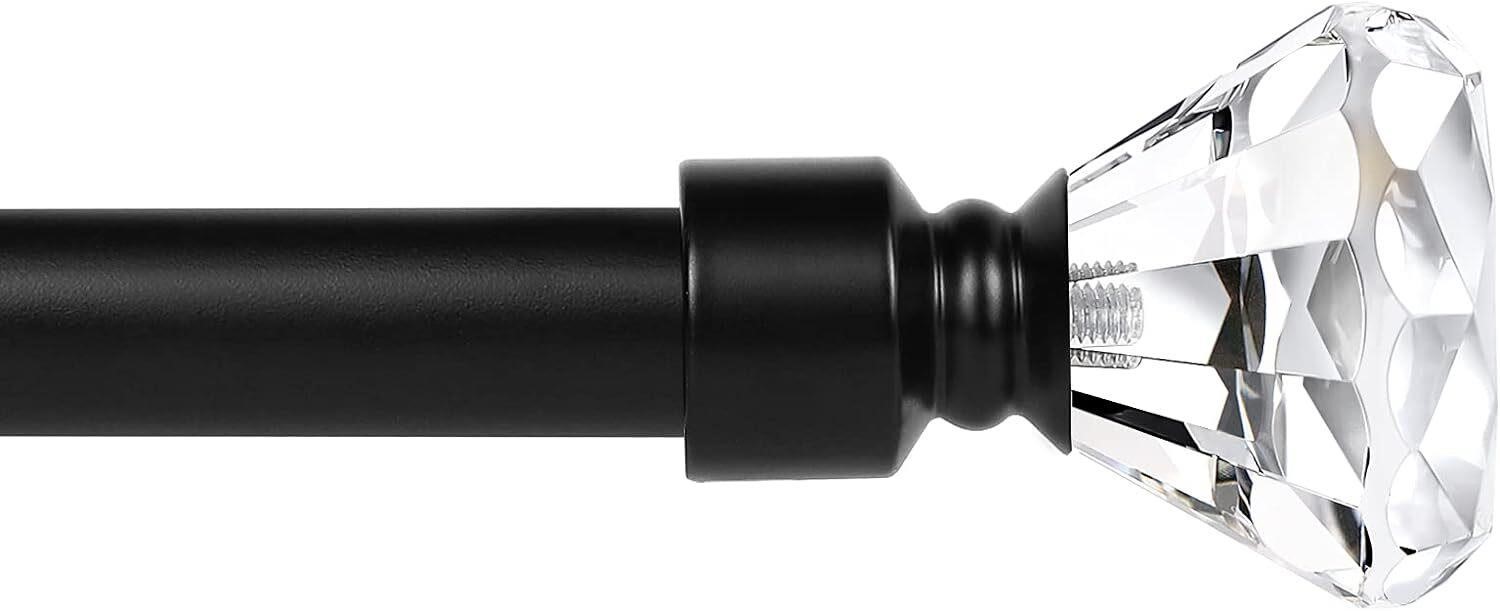 Black Rod  3/4  36-72 With Finials