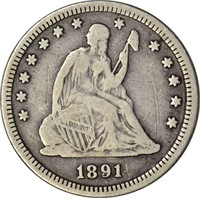 1891 SEATED LIBERTY QUARTER - FINE