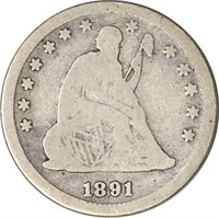 1891 SEATED LIBERTY QUARTER - GOOD