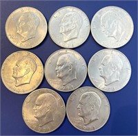 (8) 1971 Eisenhower Dollars