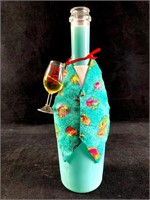 Tropical Wine Bottle with Vest and Small Wine Glas