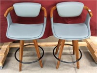 Pair of Mid Century Modern Style Swivel Stools