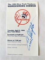 Enos Slaughter HOF Yankees Homecoming Signed Auto