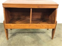 Primitive Fir Bin Bench w Two Compartments