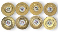 (8) Clarement Gold Gilded Floral Plates