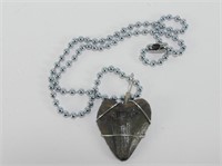 1.7" LONG MEGALODON TOOTH ON NECKLACE