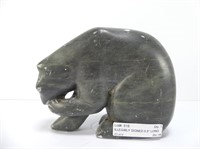 ILLEGIBLY SIGNED 5.5" LONG SOAPSTONE BEAR