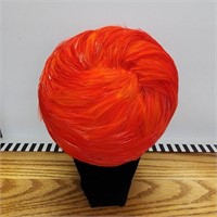 Vintage Feathered Pill Box Hat, Scarlet