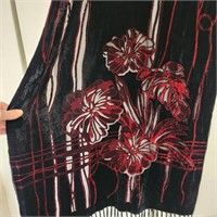 Beautiful Fringed Scarf/Shawl, 6ft x 19" in size