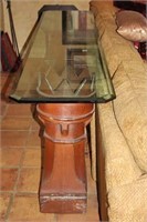 Plate Glass Table On English Chimney Top