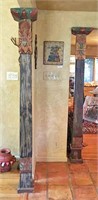 Solid Wood Columns with Carved