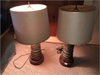 Pr of Vintage Copper Lamps