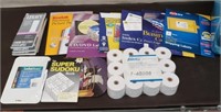 Box of Paper, Labels, adding Machine Paper, misc