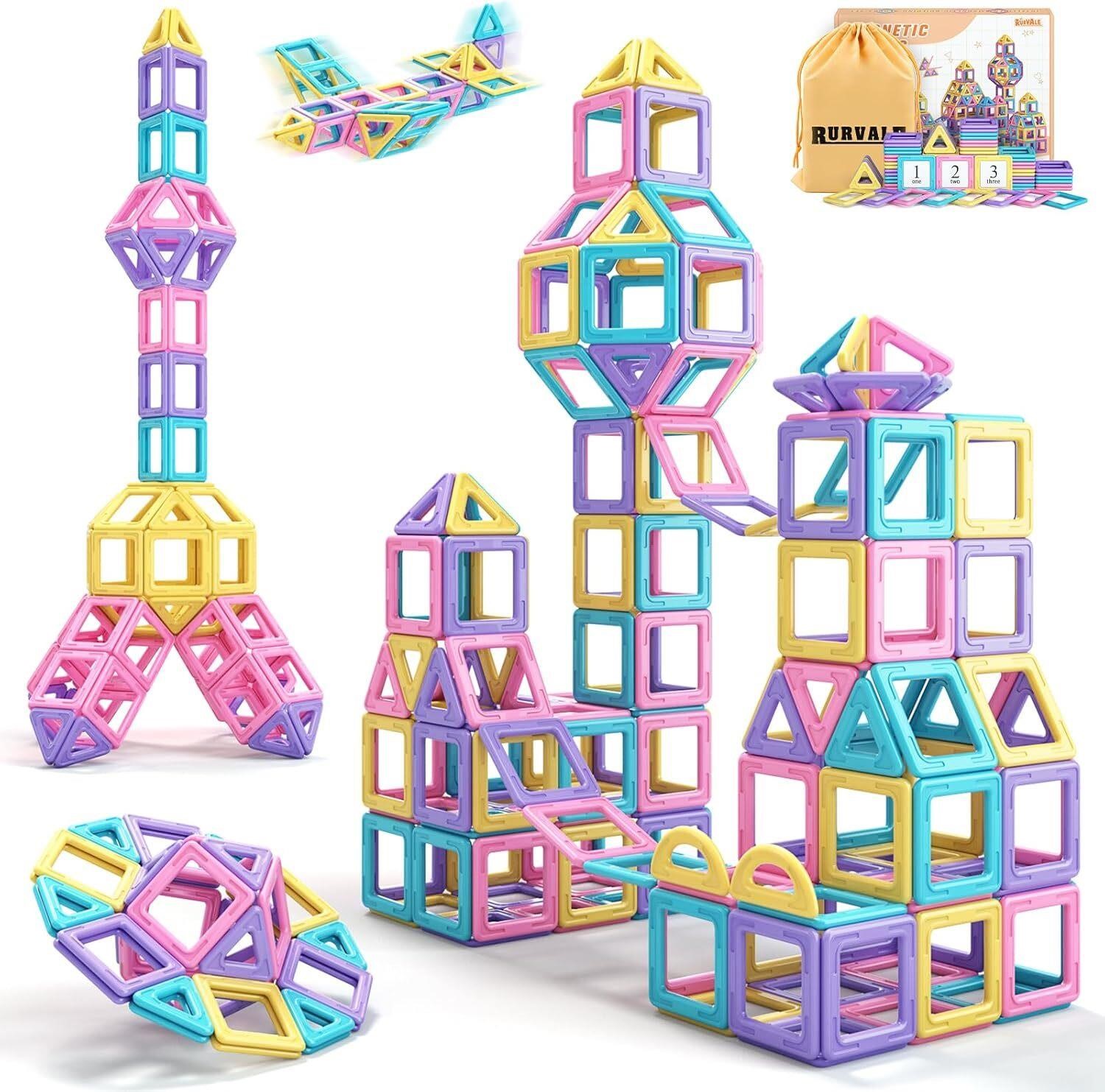 Rurvale 44Pcs Magnet Blocks  3-7 Years