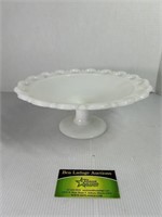 White Milk Glass Cake Stand