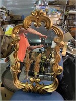 Vintage Gold Colored Mirror 20" W x 32" H