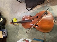 Vintage Cello Needs Work And Vintage Bow 26" L