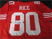 Jerry Rice signed football jersey COA