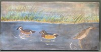 ZACK WARD OIL ON CANVAS OF WOOD DUCKS