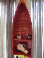 Canoe Wall Shelf, Dog Figurine, Miniature Coke Tru