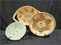 3 Colorful Coiled Baskets