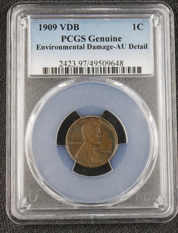 1909 VDB PCGS AU Detail Graded Coin