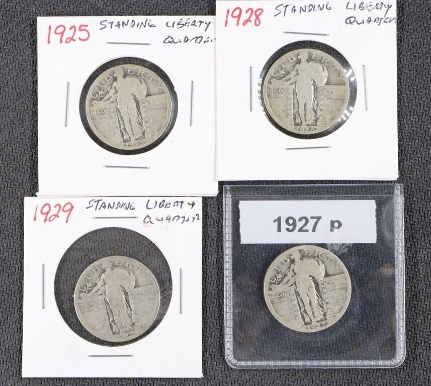 4 Standing Liberty Quarters: