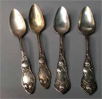 Set of 4 Wm Rogers Silver Fruit Spoons