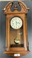 Wooden Howard Miller Westminster Chime Wall Clock.