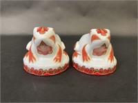 Elizabeth Arden Porcelain Frog Pomanders Red